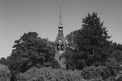Małga.Wieża zburzonego kościoła ewangelickiego