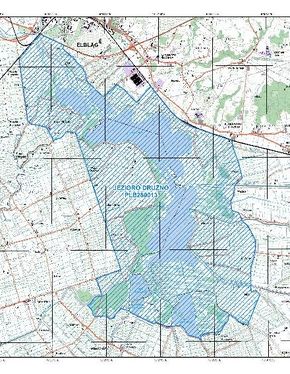 Mapa – jezioro Drużno, źródło: Regionalna Dyrekcja Ochrony Środowiska w Olsztynie