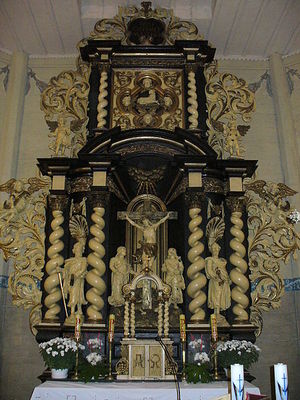 Ołtarz w Kościele pw. NNMP w Wieliczkach. Fot. Marek Kowalewski. Źródło: Commons Wikimedia