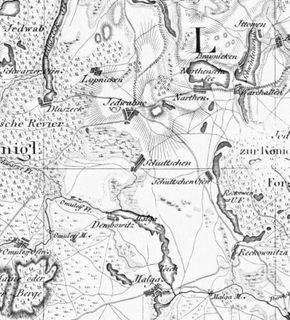 Mapa Jedwabna i okolic z roku 1802 z odznaczoną wsią Lipniki. Źródło: www.jedwabno.pl [30.09.2014]