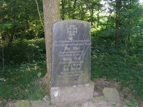 Mogiła zbiorowa trzech oficerów niemieckich poległych w 1914 roku. Cmentarz w Osiekowie Olsztyńska Strona Rowerowa [20.09.2013]