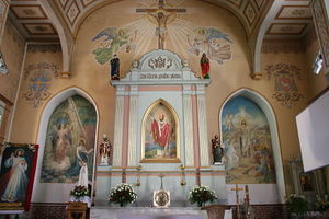 Wnętrze kościoła pw. Niepokalanego Poczęcia Najświętszej Marii Panny i św. Wojciecha w Nidzicy. Fot. Łukasz Niemiec. Źródło: Commons Wikimedia