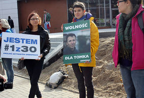 Protest antyrosyjski w Olsztynie. Autor: Artur Szczepański  Źródło: olsztyn.naszemiasto.pl