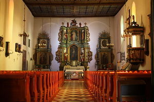 Wnętrze kościoła pw. Świętych Piotra i Pawła w Kiwitach. Fot. Ludwig Schneider. Źródło: Commons Wikimedia