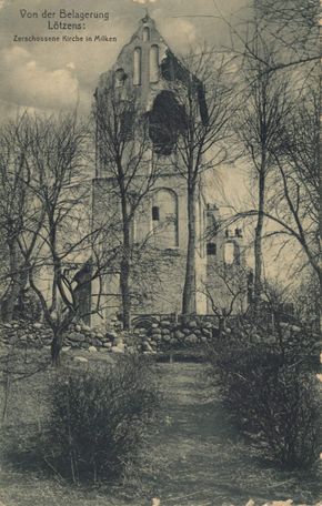 Kościół w Miłkach w 1915 roku.Źródło: www.zeno.org [15.09.2013]