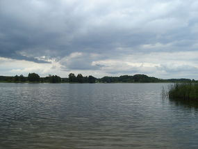 Widok na jezioro z Monasteru Zbawiciela i Trójcy Świętej w Wojnowie.Fot. Duży Bartek. Źródło: Commons Wikimedia