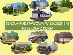 Wizytówka szkoły, źródło: Szkoła Podstawowa w Szczęsnem, 17.12.2013.