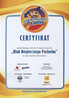 Certyfikat. Źródło: www.zsnarzym.ayz.pl